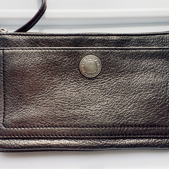 Coach Metallic Leather Wristlet - Picture 1 of 6